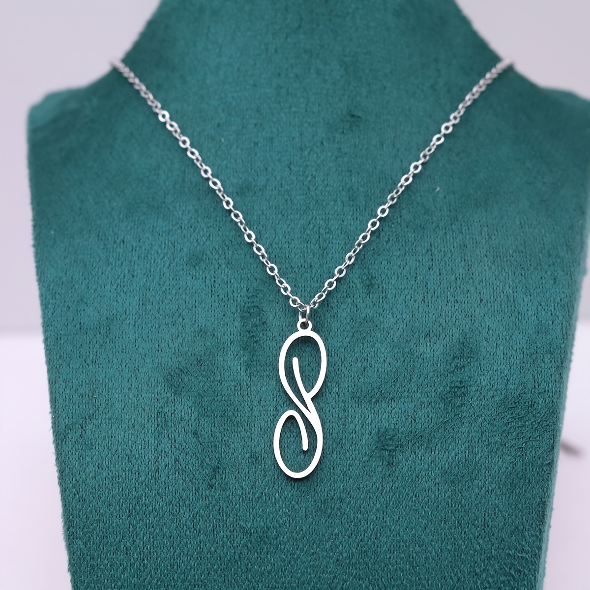 Initial S Drop Necklace, Personalized Monogram Gift